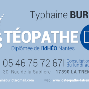 BURLOT Typhaine  La Tremblade, Ostéopathe